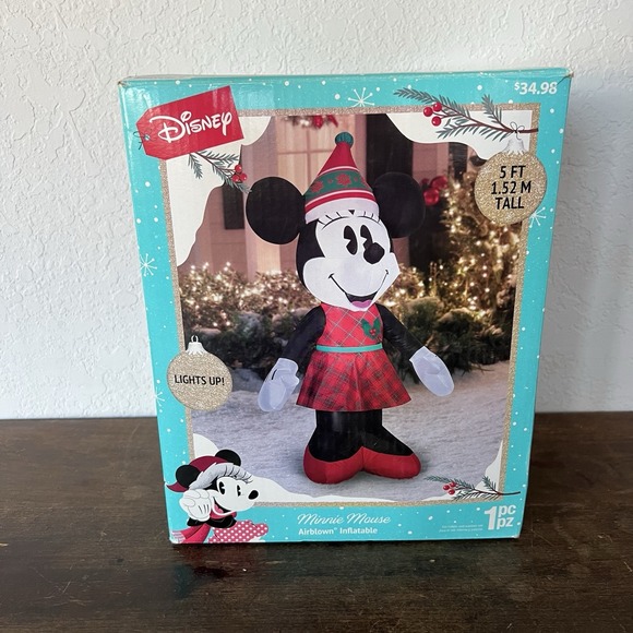 Disney Other - Disney Minnie Mouse‎ 5 ft Airblown Inflatable Christmas Yard Decoration Light Up